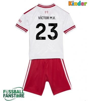 Liverpool Victor Munoz #23 Replik Auswärtstrikot Kinder 2026-27 Kurzarm (+ Kurze Hosen)